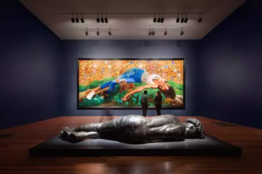 Kehinde Wiley de deYoung展览的一部分.